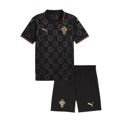 Portugal Infantil World Cup Futebol Camisa Conjunto (Camisa+Shorts) 2026 Preto