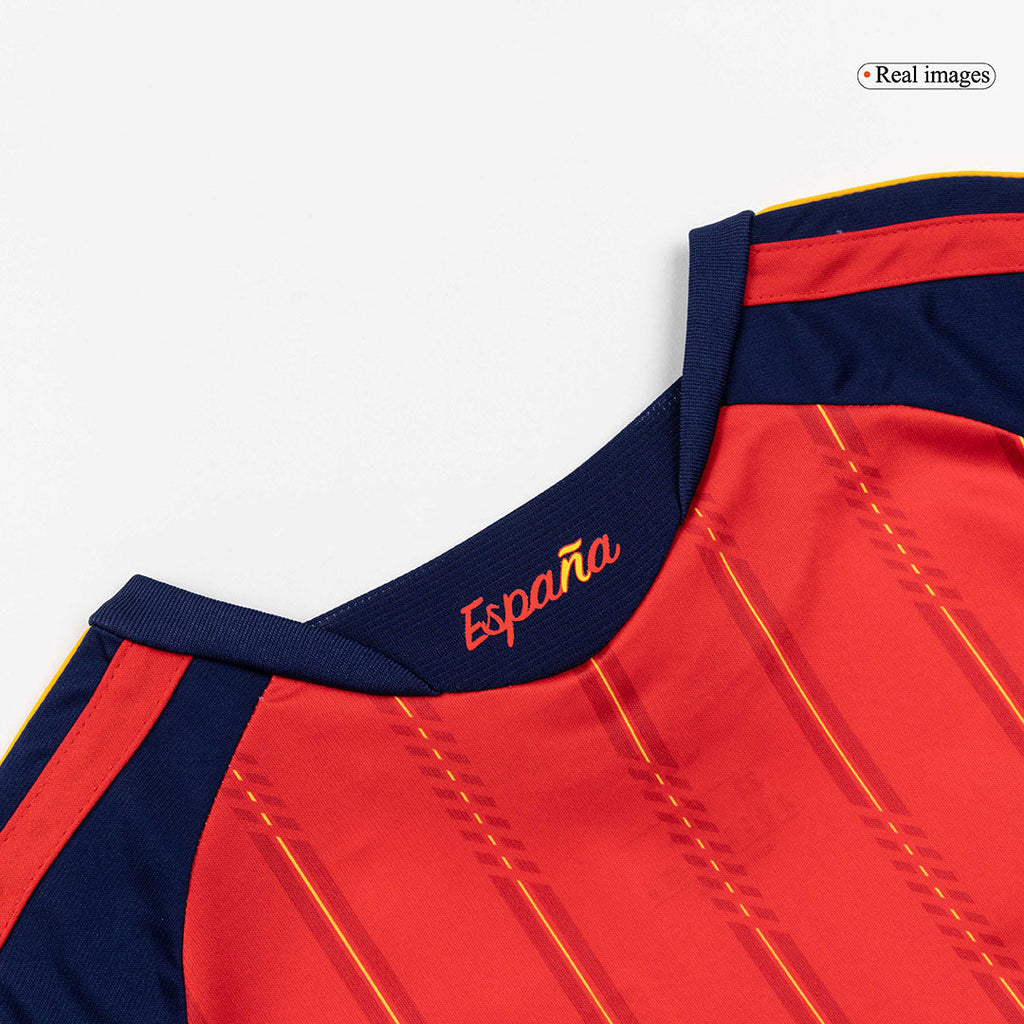 Spain Infantil Casa World Cup Futebol Camisa Conjunto (Camisa+Shorts+Meias) 2026 Vermelho
