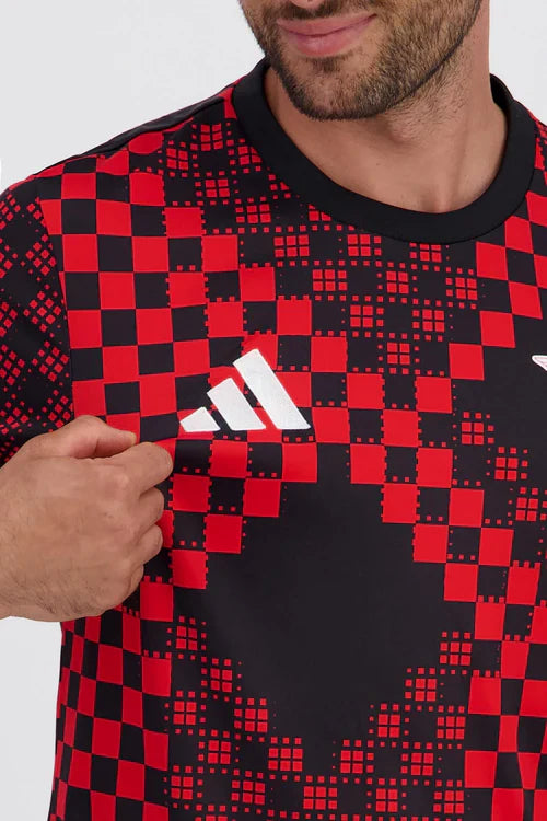 Camisola pré jogo vermelho/preto 25/26