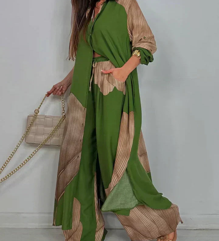 Ileana – Compleu Chic Estival Cu Imprimeu Patchwork