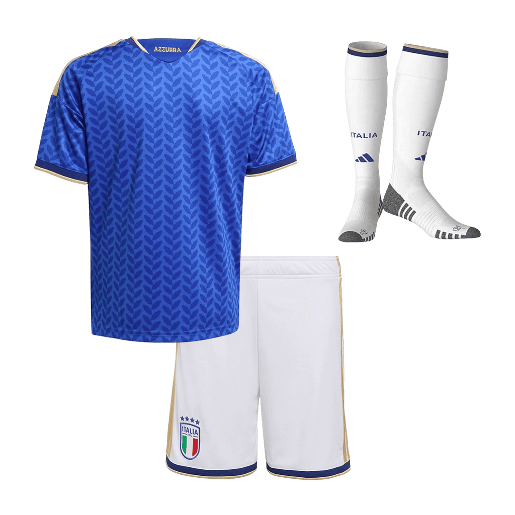 Italy Infantil Casa World Cup Futebol Camisa Conjunto (Camisa+Shorts+Meias) 25/26 Azul