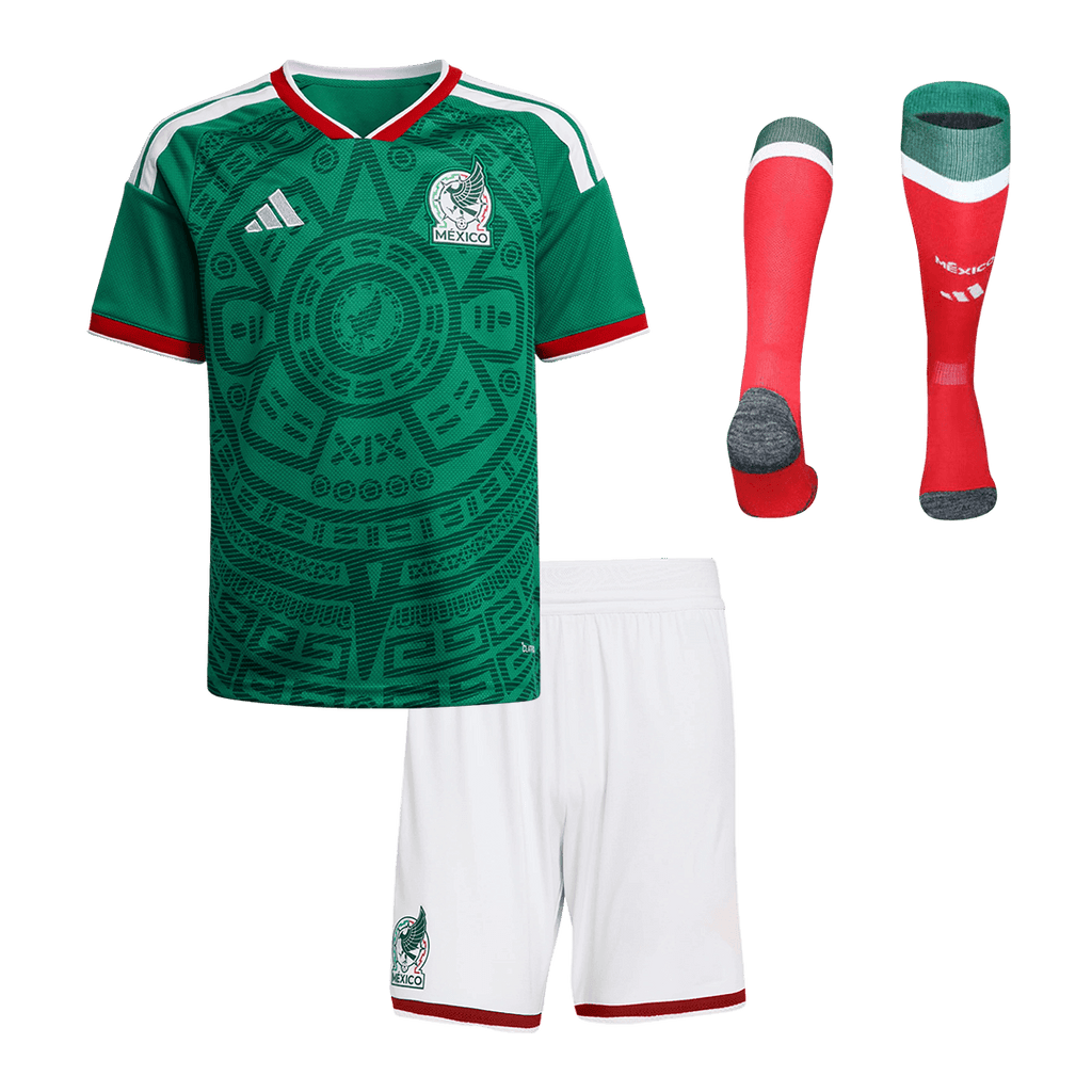 Mexico Infantil Casa Futebol Camisa Conjunto (Camisa+Shorts+Meias) 25/26 Verde