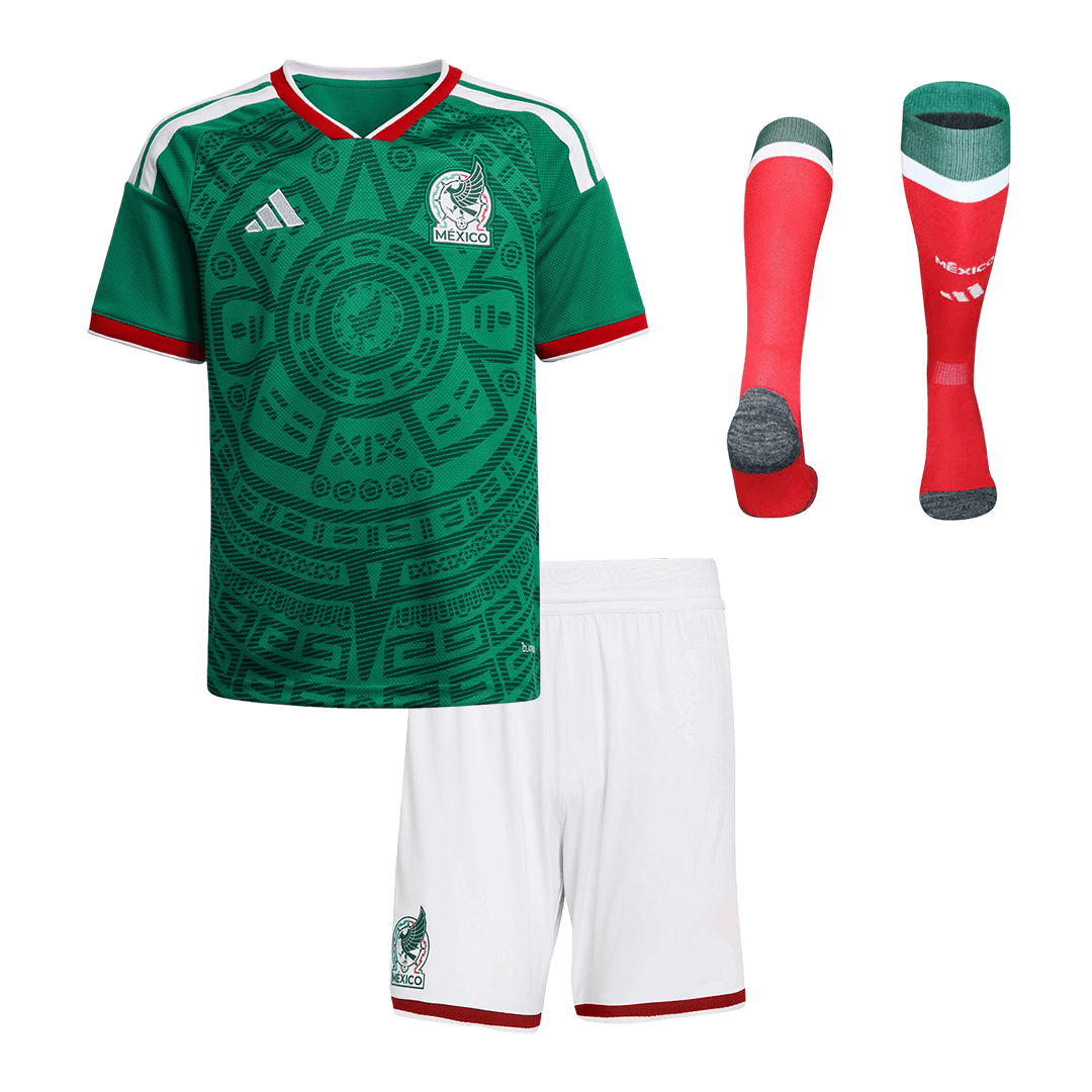 Mexico Infantil Casa Futebol Camisa Conjunto (Camisa+Shorts+Meias) 25/26 Verde