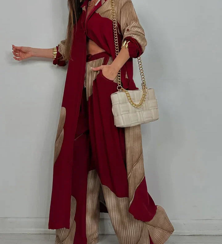 Ileana – Compleu Chic Estival Cu Imprimeu Patchwork