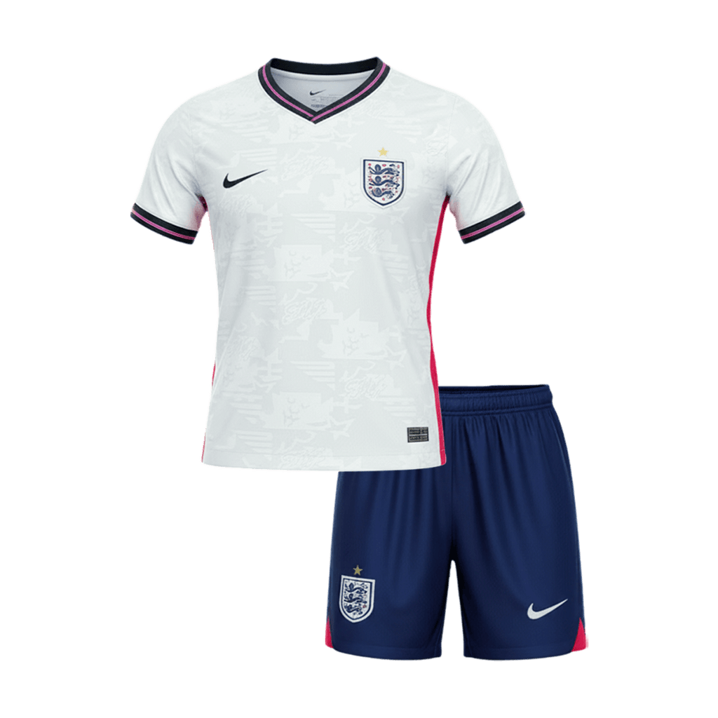 England Infantil Casa World Cup Futebol Camisa Conjunto (Camisa+Shorts) 2026 Branco