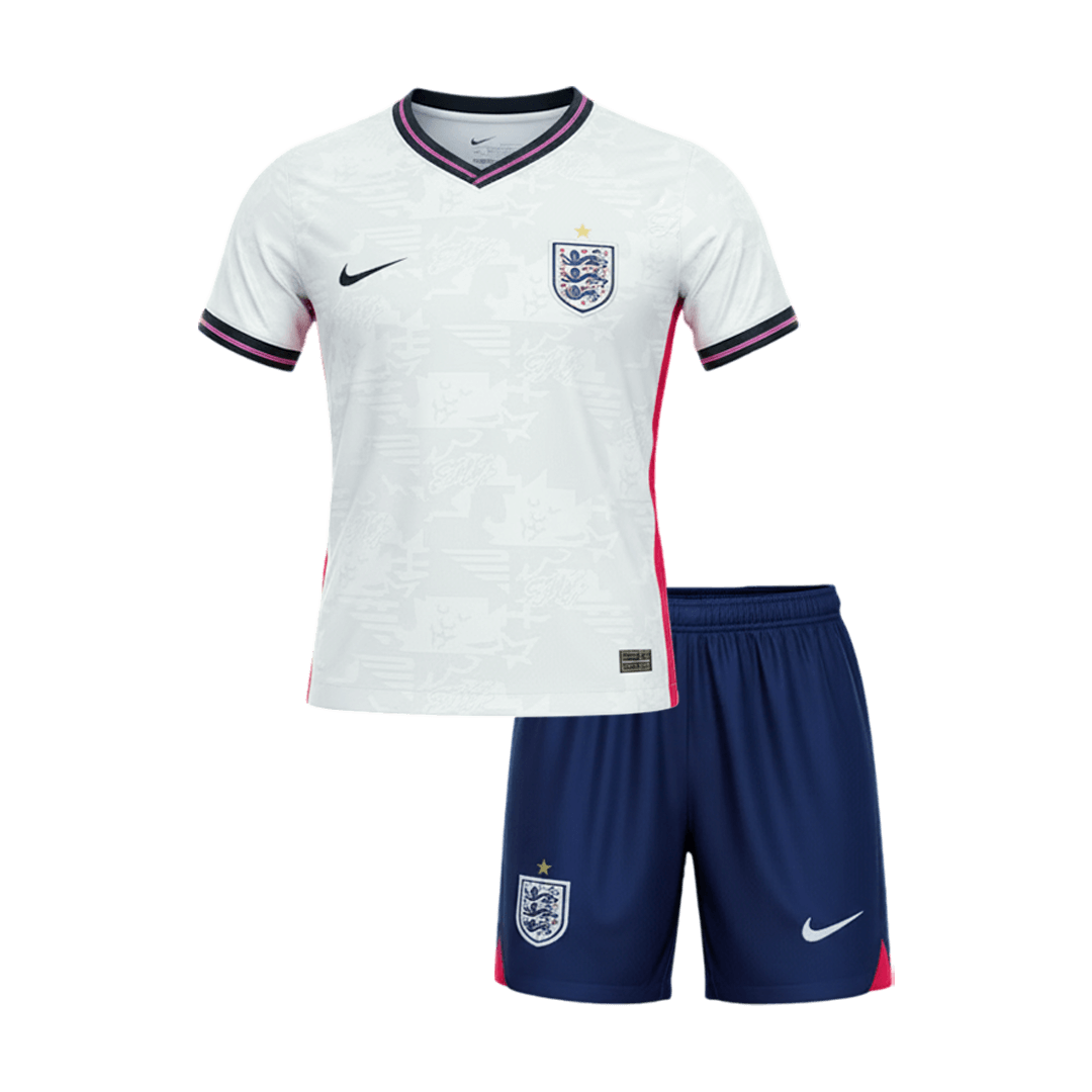 England Infantil Casa World Cup Futebol Camisa Conjunto (Camisa+Shorts) 2026 Branco