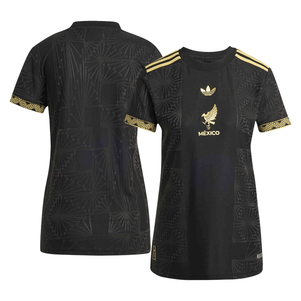 Mulheres Mexico Gold Soccer Camisa 2025 Preto Dourado