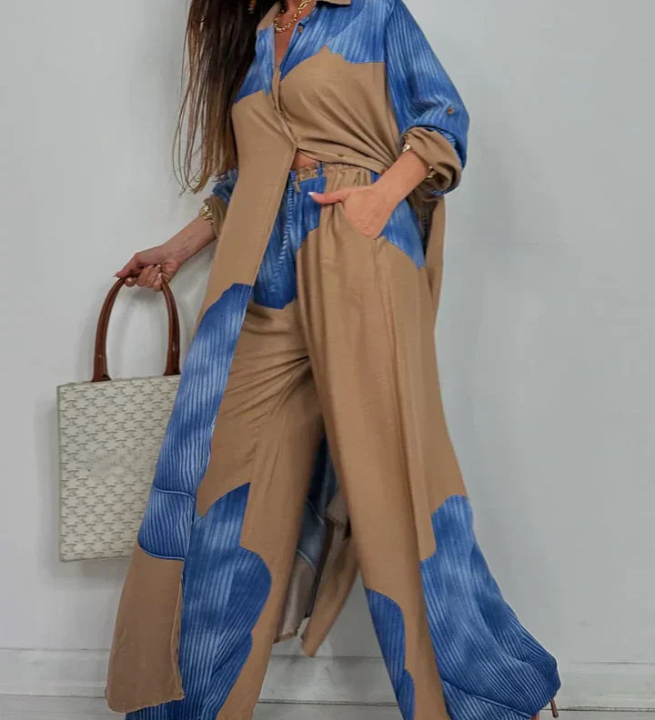 Ileana – Compleu Chic Estival Cu Imprimeu Patchwork