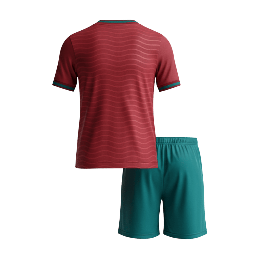 Portugal Infantil Casa World Cup Futebol Camisa Conjunto (Camisa+Shorts) 2026 Vermelho