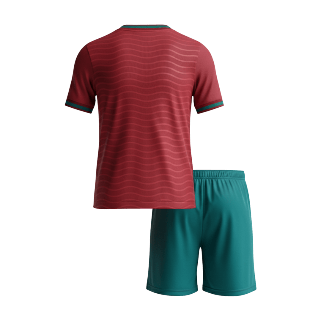 Portugal Infantil Casa World Cup Futebol Camisa Conjunto (Camisa+Shorts) 2026 Vermelho