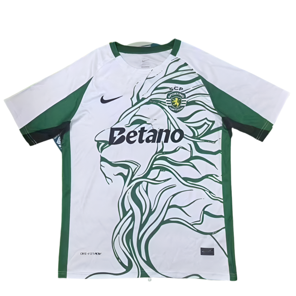 Camisola leão concept branca e verde 25/26