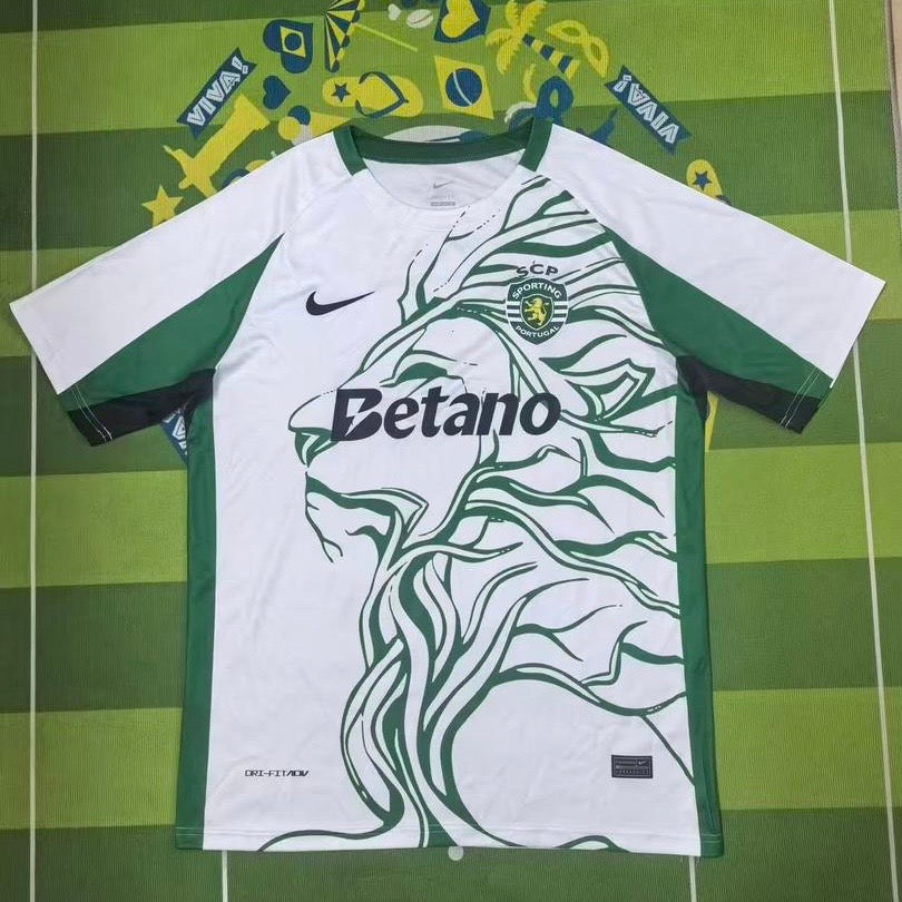 Camisola leão concept branca e verde 25/26