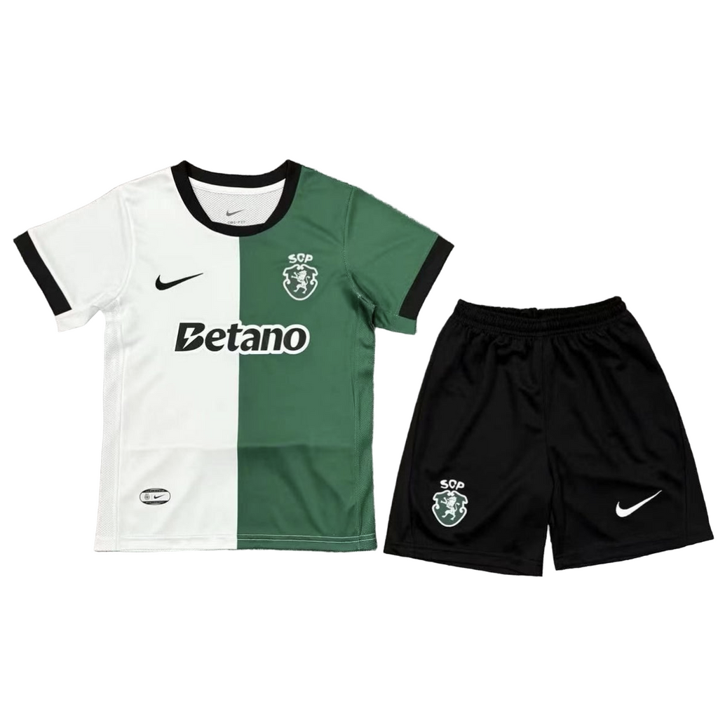 Conjunto infantil STROMP quarto equipamento branco/verde 25/26
