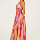Florentina – Rochie Maxi cu Imprimeu Artistic