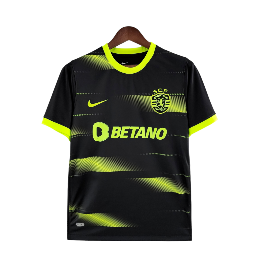 Camisola Visitante 22/23 Preta e Verde retrô