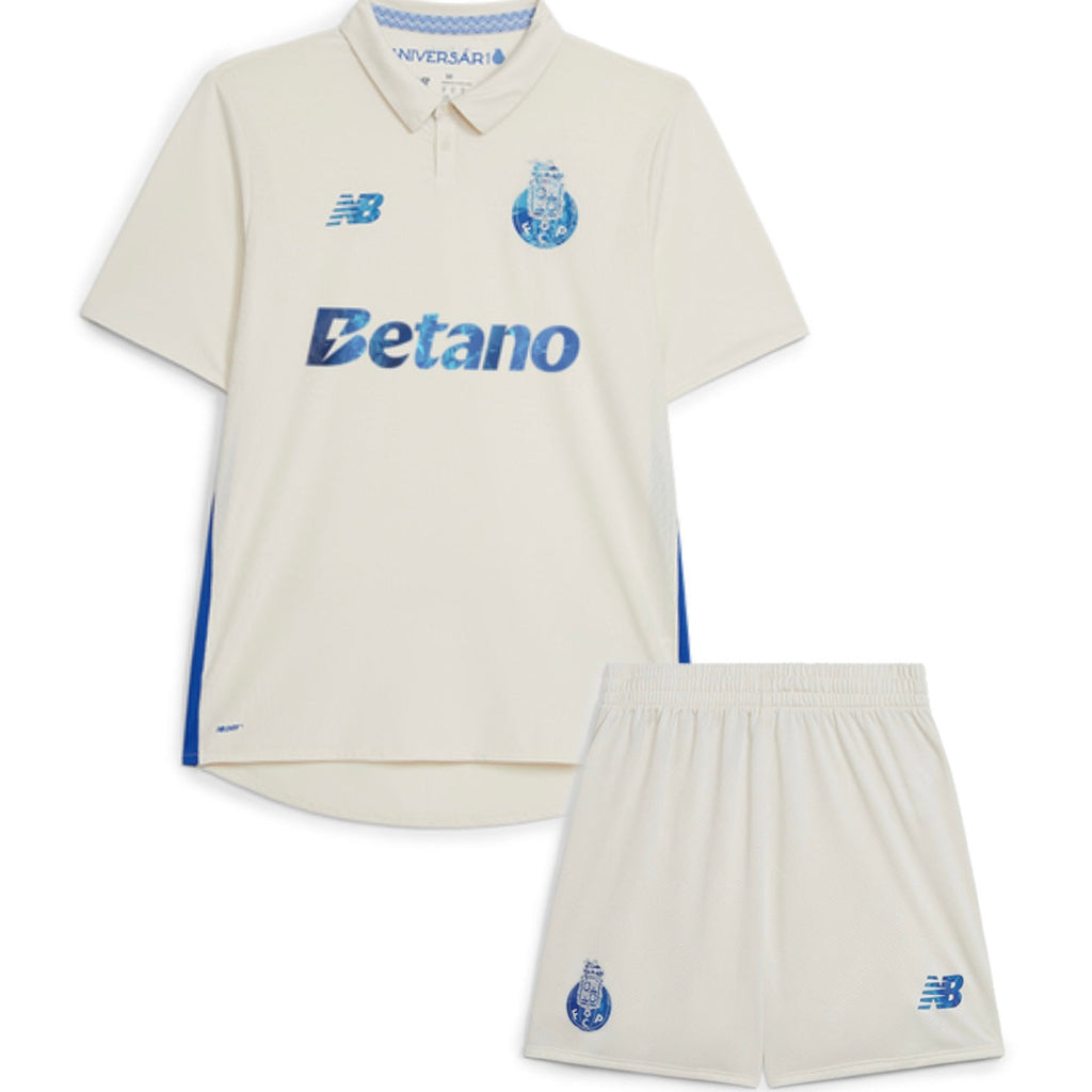 Conjunto infantil Visitante branco 25/26