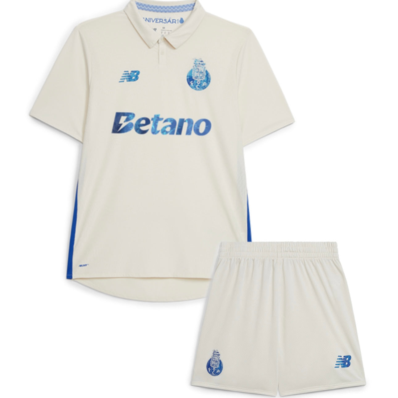 Conjunto infantil Visitante branco 25/26