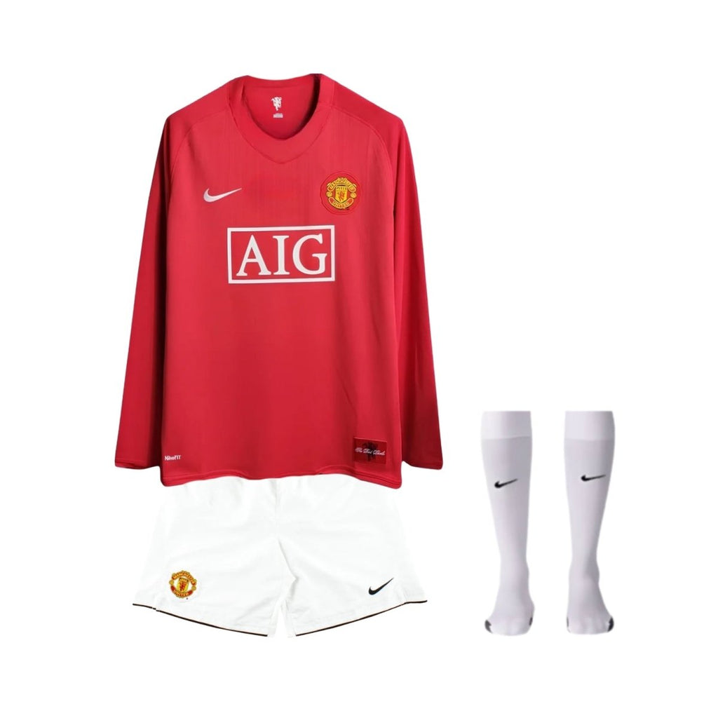 Equipación Infantil - Manchester United Local 07/08 - Manga Larga