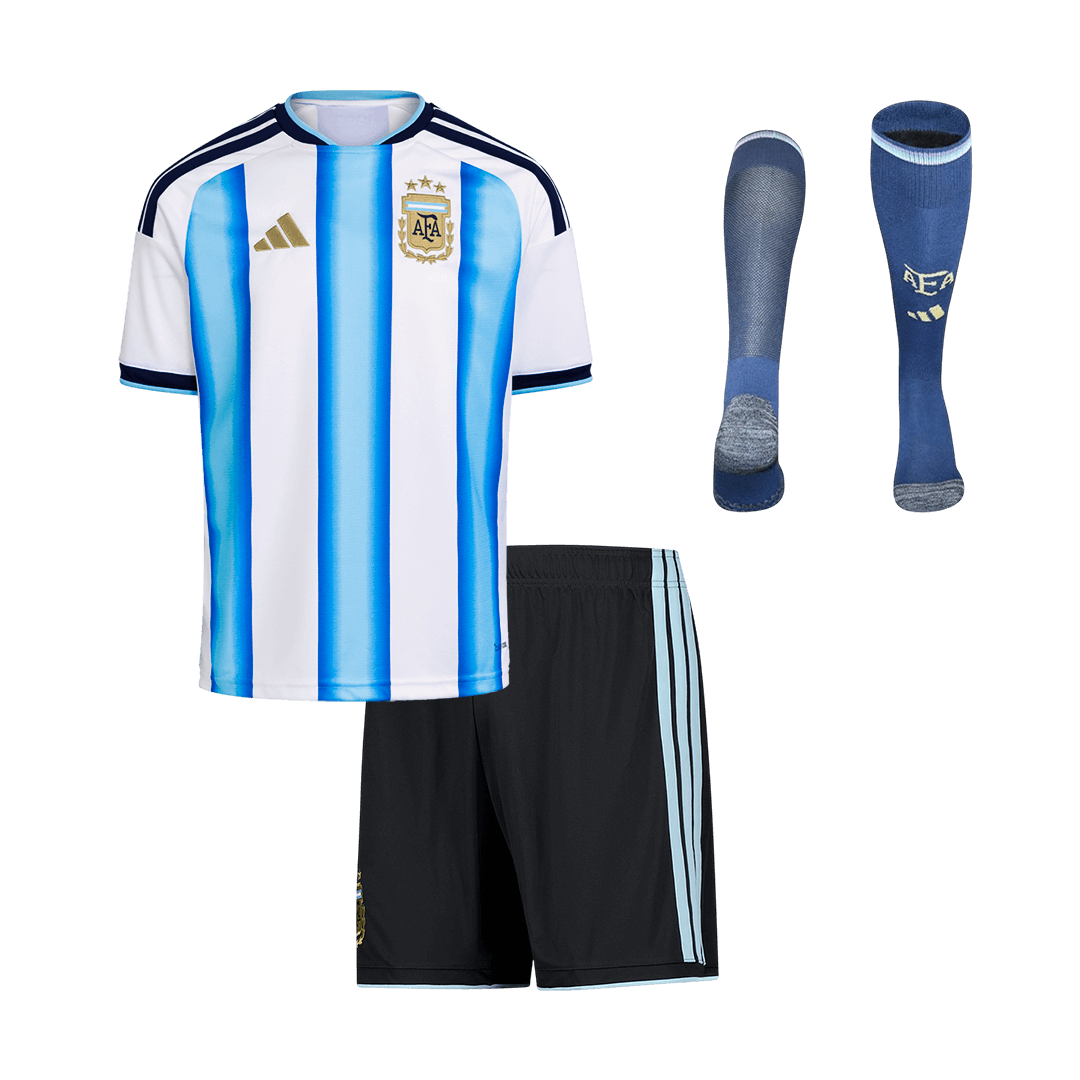 Argentina Infantil Casa World Cup Futebol Camisa Conjunto (Camisa+Shorts+Meias) 25/26