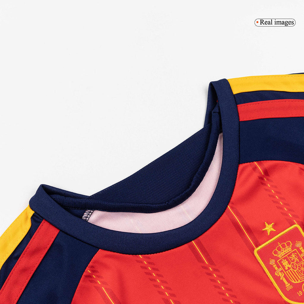 Spain Infantil Casa World Cup Futebol Camisa Conjunto (Camisa+Shorts+Meias) 2026 Vermelho