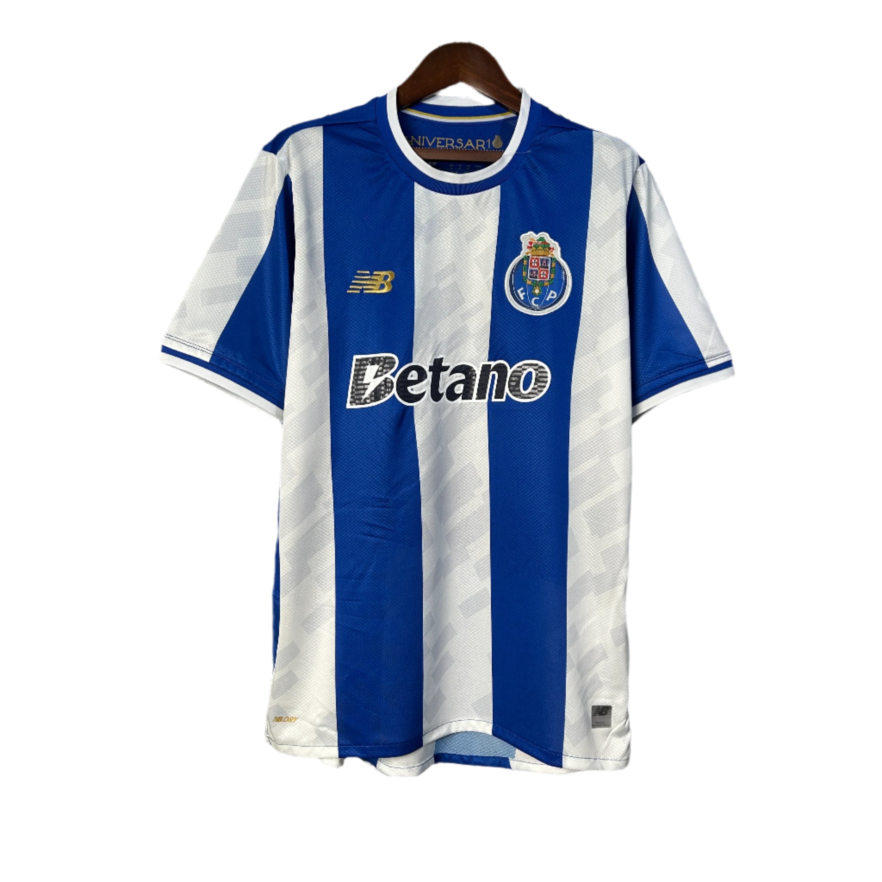 Camisola primeiro equipamento azul/branco 25/26 Emblema bordado