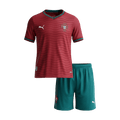 Portugal Infantil Casa World Cup Futebol Camisa Conjunto (Camisa+Shorts) 2026 Vermelho