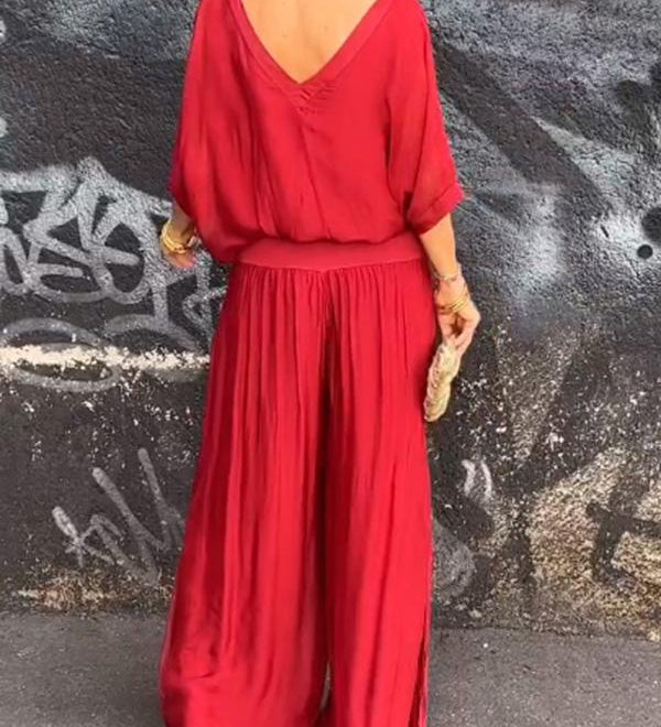 Larisa – Compleu Chic Estival Cu Pantaloni Fluizi