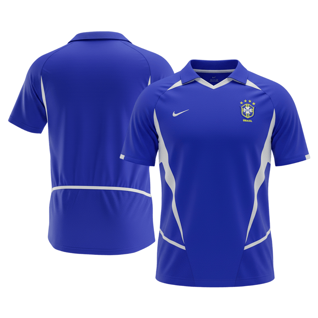 Retrô Brazil Fora Camisa 2002 Azul