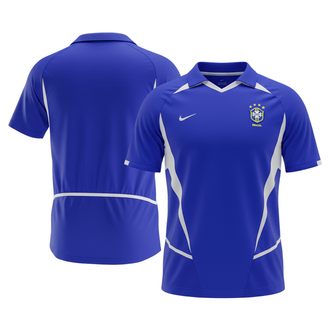 Retrô Brazil Fora Camisa 2002 Azul