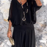 Larisa – Compleu Chic Estival Cu Pantaloni Fluizi