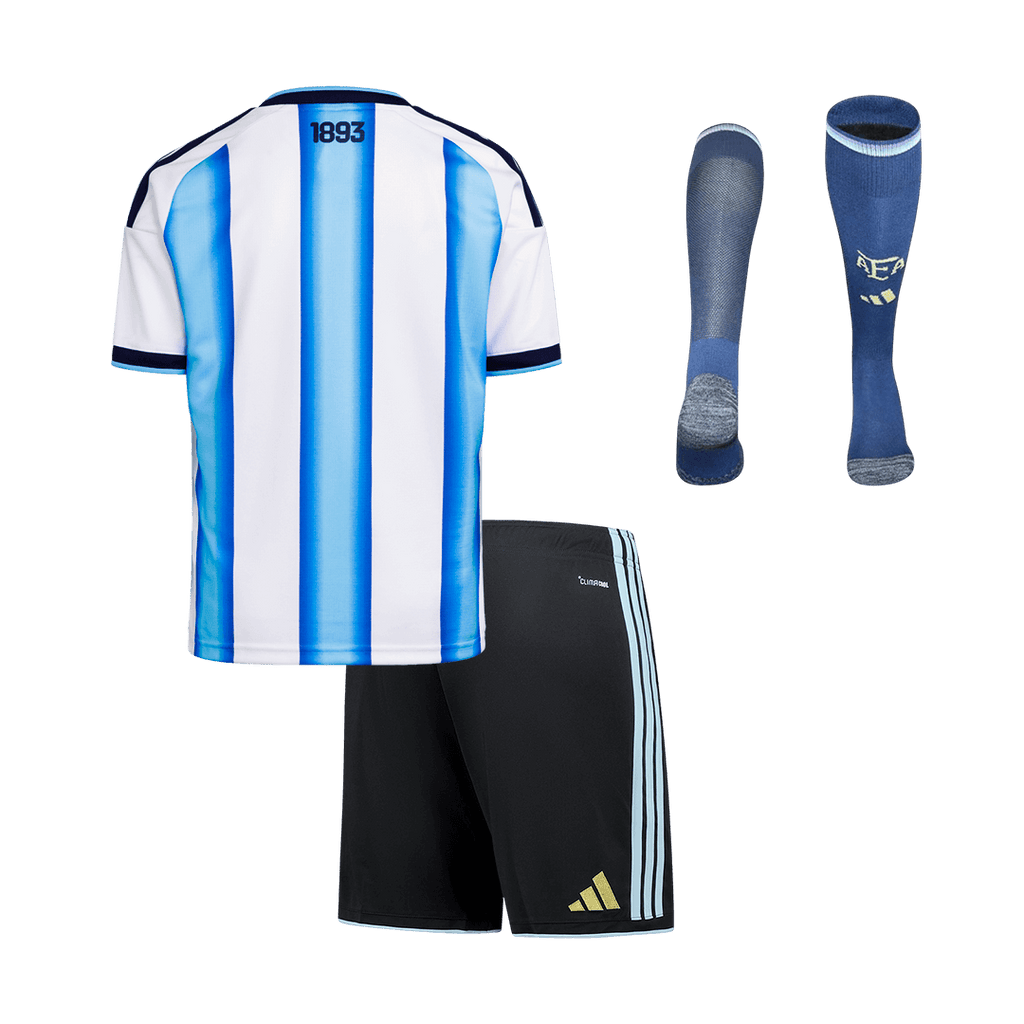 Argentina Infantil Casa World Cup Futebol Camisa Conjunto (Camisa+Shorts+Meias) 25/26