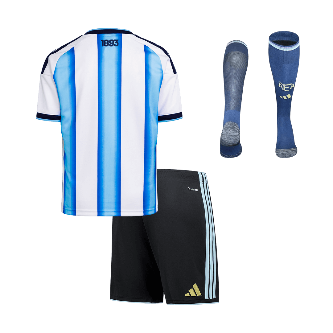 Argentina Infantil Casa World Cup Futebol Camisa Conjunto (Camisa+Shorts+Meias) 25/26