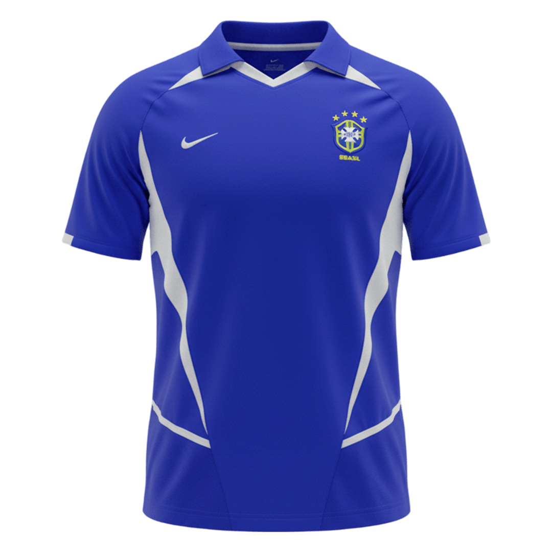 Retrô Brazil Fora Camisa 2002 Azul