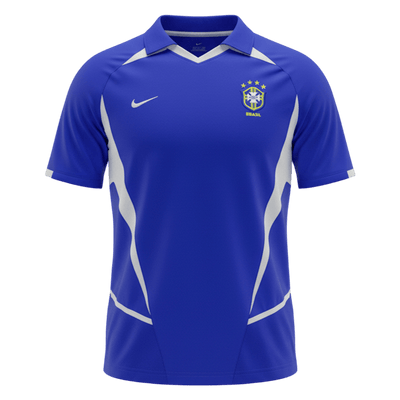 Retrô Brazil Fora Camisa 2002 Azul