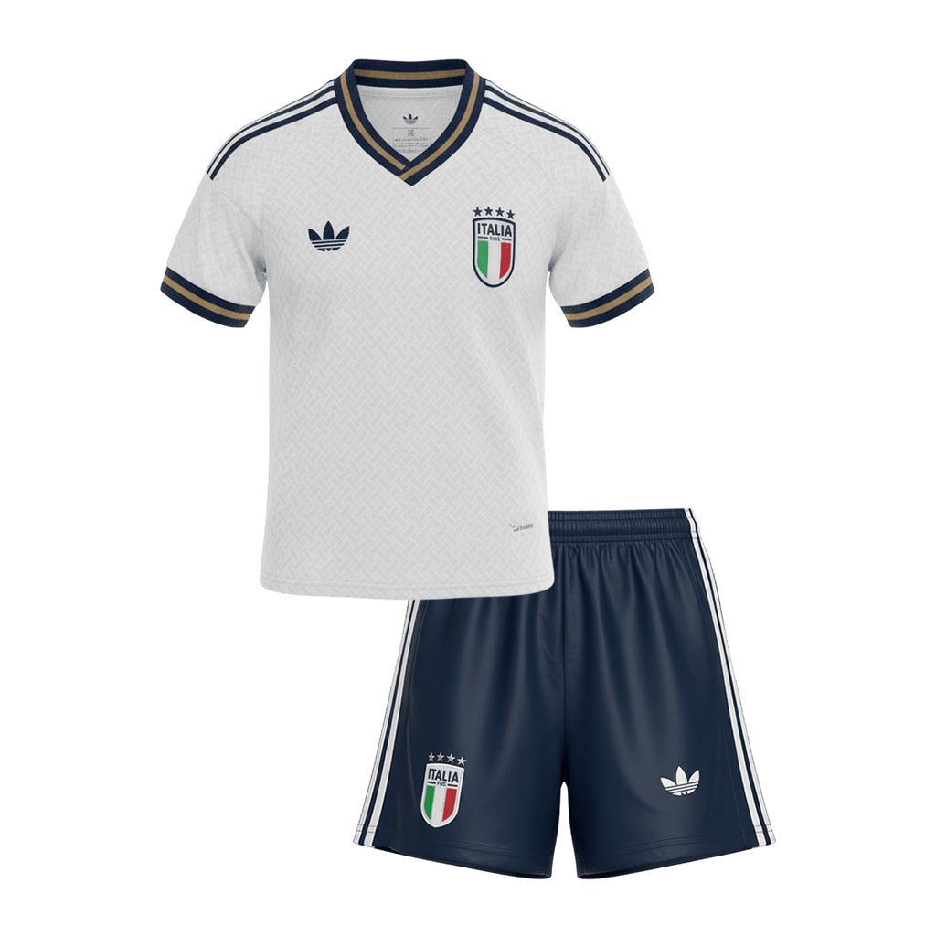Italy Infantil Fora World Cup Futebol Camisa Conjunto (Camisa+Shorts) 2026 Branco